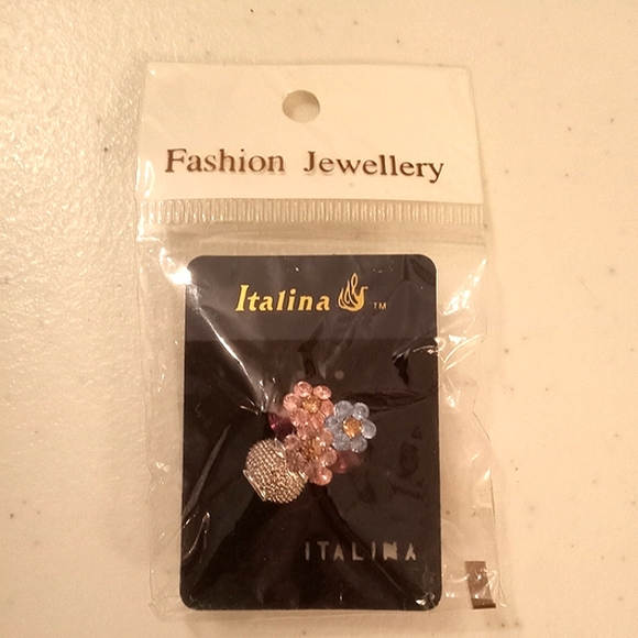 🎁 FREE GIFT INCLUDED 🎁NWT Floral Crystal Brooch Pin Fashion Jewelry Women - Picture 5 of 6